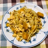 カボチャと炒り卵の焼きそば